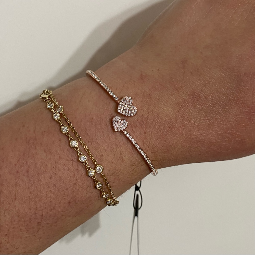 NWT! Kate Spade Yours Truly Pave Open Heart Hinge Cuff Bracelet - Picture 10 of 10